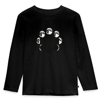 Phases de lune Lune céleste Luna Gazing Cadeau - T-shirt manches longues Premium Enfant - noir - Devant - AI Model Kid Male (0cm)