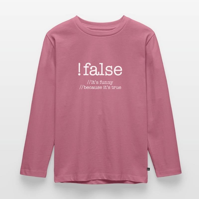 False Programming Coding Programmers Gift Kids' Premium Longsleeve Shirt
