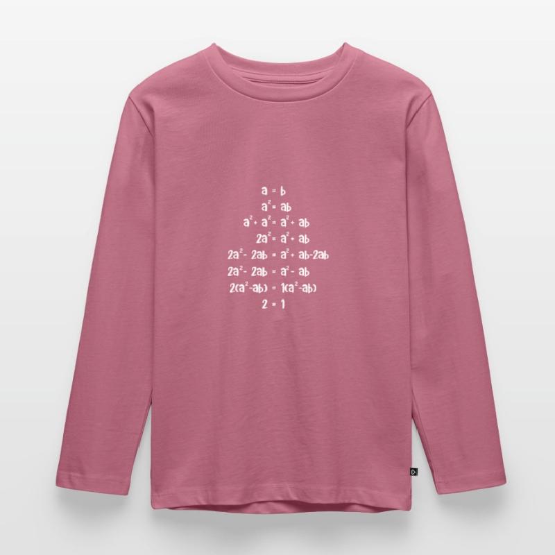 Zwei gleich eins Math-Assistent Geschenk Kinder Premium Bio Langarmshirt