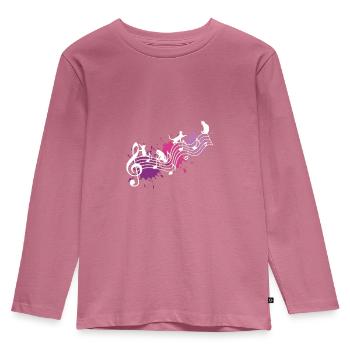 Funny cats note lines color blots - Kids' Premium Longsleeve Shirt - mauve - Front - AI Model Kid Female (0cm)