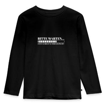 Bitte warten Datei Ausbildung wird gelöscht - Kinder Premium Bio Langarmshirt - Schwarz - Vorne - AI Model Kid Male (0cm)