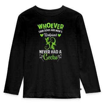 Gecko Tropical - Kids' Premium Longsleeve Shirt - black - Front - AI Model Kid Male (0cm)
