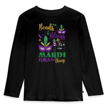 Carnival Celebration Colorful Beads - Kids' Premium Longsleeve Shirt - black - Front - AI Model Kid Male (0cm)