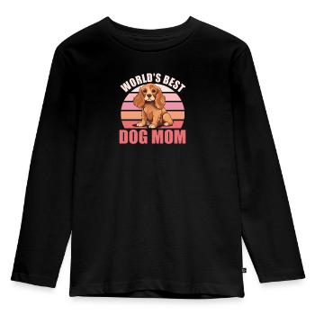 Meilleur chien du monde Mama Cocker Spaniel mignon - T-shirt manches longues Premium Enfant - noir - Devant - AI Model Kid Male (0cm)