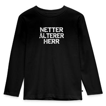 Netter Älterer Herr Großvater Geburtstagsgeschenk - Kinder Premium Bio Langarmshirt - Schwarz - Vorne - AI Model Kid Male (0cm)
