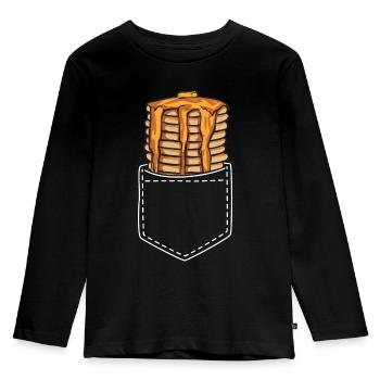 Pancake Breakfast Pancakes - Kids' Premium Longsleeve Shirt - black - Front - AI Model Kid Male (0cm)