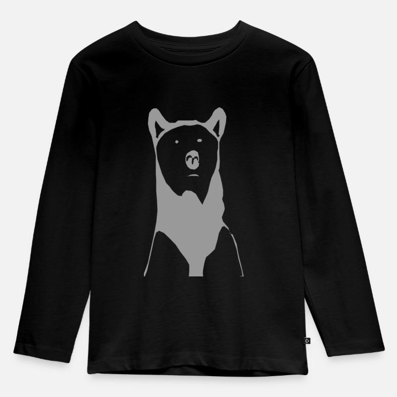 Baer - Kinder Premium Bio Langarmshirt - Schwarz