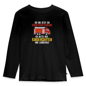 Kindergarten Kind Retter - Kinder Premium Bio Langarmshirt - Schwarz - Vorne - AI Model Kid Male (0cm)
