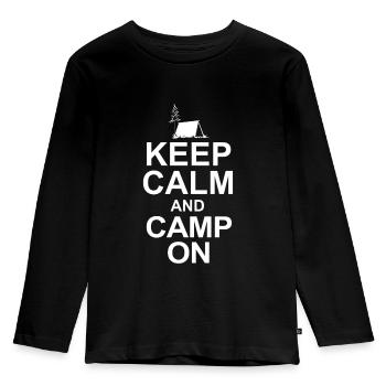 camp camping - Kids' Premium Longsleeve Shirt - black - Front - AI Model Kid Male (0cm)