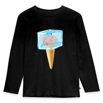 Ice Cream Headache , Ice, Summer, brain Freeze - Kids' Premium Longsleeve Shirt - black - Front - AI Model Kid Male (0cm)
