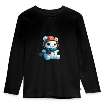 Snowman for children - Kids' Premium Longsleeve Shirt - black - Front - AI Model Kid Male (0cm)