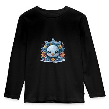Snowflake for children - Kids' Premium Longsleeve Shirt - black - Front - AI Model Kid Male (0cm)