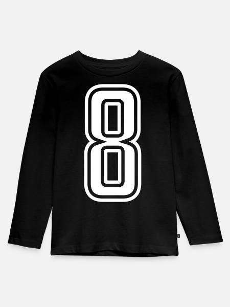 8 - Kinder Premium Bio Langarmshirt - Schwarz