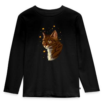 Brambleclaw Bramblestar Brombeerkralle Katze Tiger - Kinder Premium Bio Langarmshirt - Schwarz - Vorne - AI Model Kid Male (0cm)