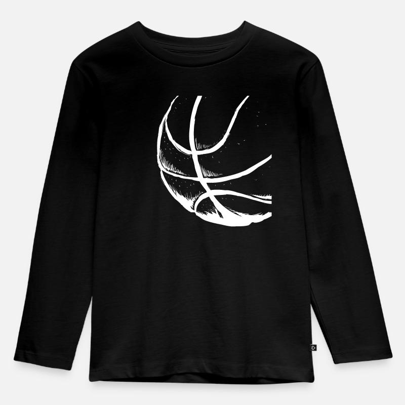 Basketball - Kinder Premium Bio Langarmshirt - Schwarz
