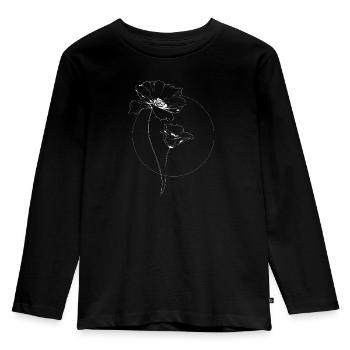Minimalist poppies - Kids' Premium Longsleeve Shirt - black - Front - AI Model Kid Male (0cm)