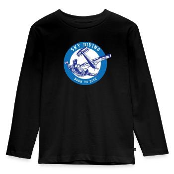 SKY Diving - Kinder Premium Bio Langarmshirt - Schwarz - Vorne - AI Model Kid Male (0cm)
