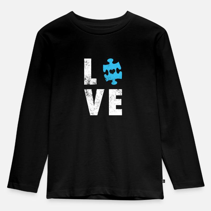 Autismus Autisten Autist Geschenk Geschenkidee - Kinder Premium Bio Langarmshirt - Schwarz