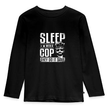 Sleep with a cop they do it save - Kids' Premium Longsleeve Shirt - black - Front - AI Model Kid Male (0cm)