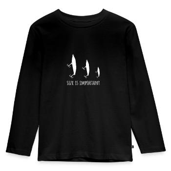 Fishing size is important - Kids' Premium Longsleeve Shirt - black - Front - AI Model Kid Male (0cm)