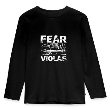 Fear the violas viola player - Kids' Premium Longsleeve Shirt - black - Front - AI Model Kid Male (0cm)
