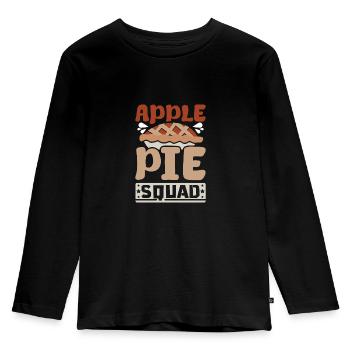 Apple pie squad - Kinder Premium Bio Langarmshirt - Schwarz - Vorne - AI Model Kid Male (0cm)