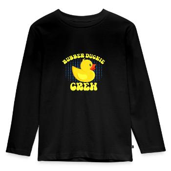 Rubber Duckie Crew Cute Duck - Kids' Premium Longsleeve Shirt - black - Front - AI Model Kid Male (0cm)