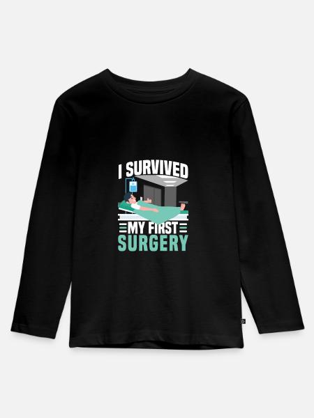 Chirurgische OP Operation PAtient - Kinder Premium Bio Langarmshirt - Schwarz