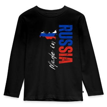 Fabriqué en Russie, fierté russe - T-shirt manches longues Premium Enfant - noir - Devant - AI Model Kid Male (0cm)