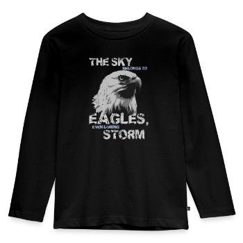 Adler Sprueche Geschenk Shirt - Kinder Premium Bio Langarmshirt - Schwarz - Vorne - AI Model Kid Male (0cm)