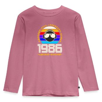 1986 - Kids' Premium Longsleeve Shirt - mauve - Front - AI Model Kid Female (0cm)