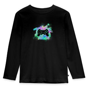 Gaming Gamer Games - Kinder Premium Bio Langarmshirt - Schwarz - Vorne - AI Model Kid Male (0cm)