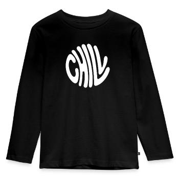 Chill - Kinder Premium Bio Langarmshirt - Schwarz - Vorne - AI Model Kid Male (0cm)