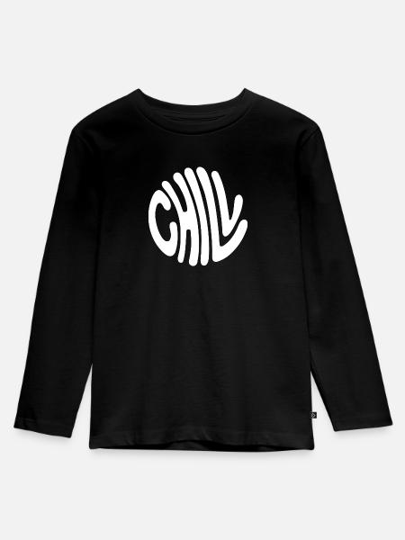 Chill - Kinder Premium Bio Langarmshirt - Schwarz
