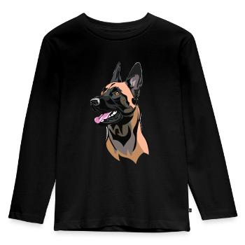 Malinois dog head - Kids' Premium Longsleeve Shirt - black - Front - AI Model Kid Male (0cm)