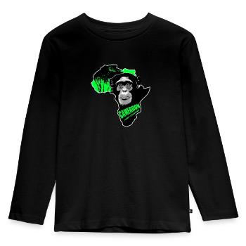 Cameroun - Chimpanzés - T-shirt manches longues Premium Enfant - noir - Devant - AI Model Kid Male (0cm)