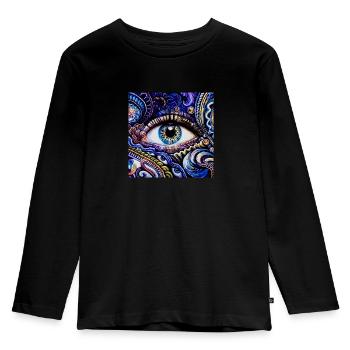 Drittes Augenerwachen - Kinder Premium Bio Langarmshirt - Schwarz - Vorne - AI Model Kid Male (0cm)