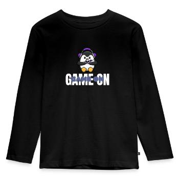 Game On Gaming Geschenk - Kinder Premium Bio Langarmshirt - Schwarz - Vorne - AI Model Kid Male (0cm)