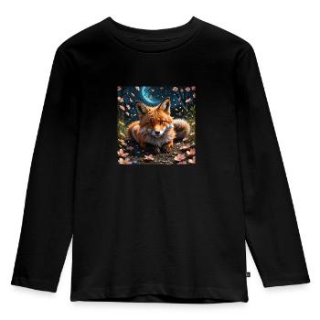 Süßer Fuchs - Kinder Premium Bio Langarmshirt - Schwarz - Vorne - AI Model Kid Male (0cm)