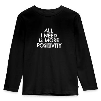 All I need is more positivity - Kids' Premium Longsleeve Shirt - black - Front - AI Model Kid Male (0cm)