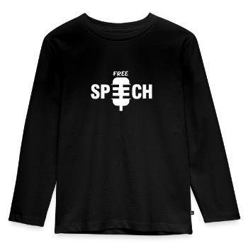 Free Speech - Kinder Premium Bio Langarmshirt - Schwarz - Vorne - AI Model Kid Male (0cm)