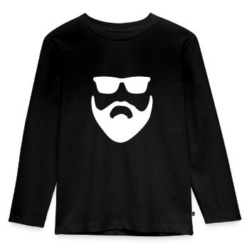 Bart - Kinder Premium Bio Langarmshirt - Schwarz - Vorne - AI Model Kid Male (0cm)
