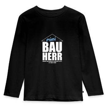 Bauherr t shirt - Partnershirt - mini tshirt - Kinder Premium Bio Langarmshirt - Schwarz - Vorne - AI Model Kid Male (0cm)