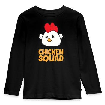 Huhn - Escouade de poulet - T-shirt manches longues Premium Enfant - noir - Devant - AI Model Kid Male (0cm)