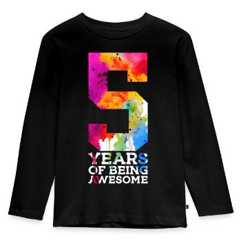 5 ANS D’ÊTRE GÉNIAL 5E ANNIVERSAIRE - T-shirt manches longues Premium Enfant - noir - Devant - AI Model Kid Male (0cm)