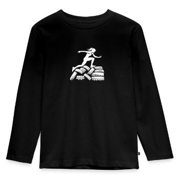 Obstacle course over the pile of tires - Kids' Premium Longsleeve Shirt - black - Front - AI Model Kid Male (0cm)