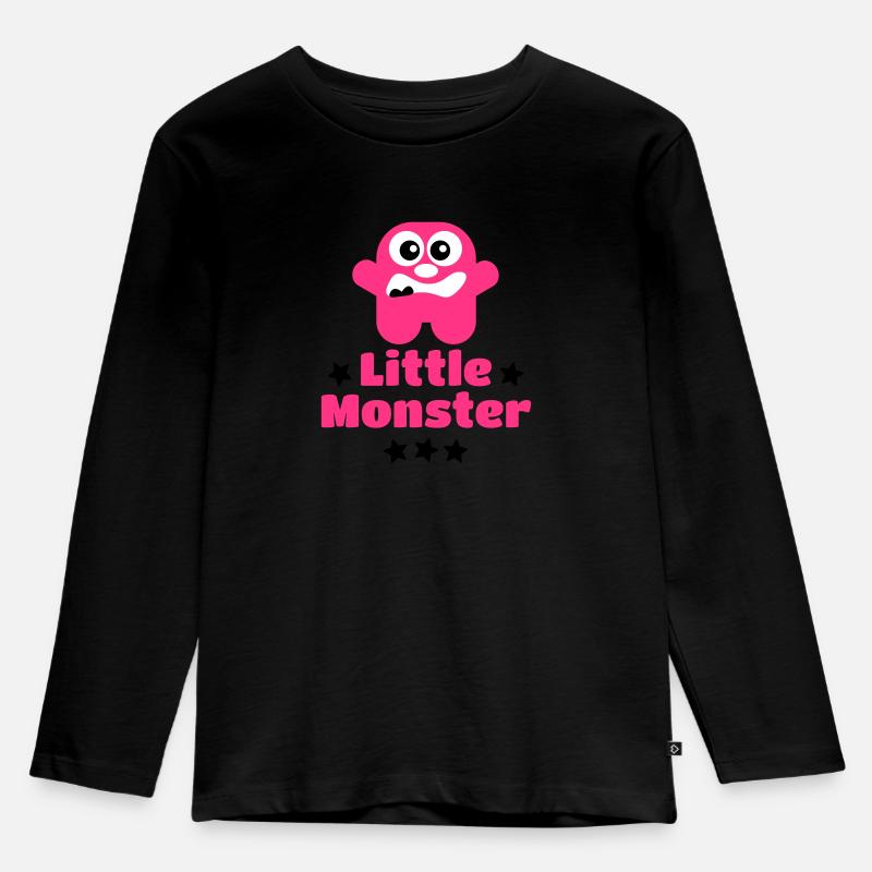 Little Monster - Kinder Premium Bio Langarmshirt - Schwarz