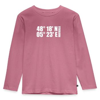 Coordonnées de Marseille - T-shirt manches longues Premium Enfant - mauve - Devant - AI Model Kid Female (0cm)