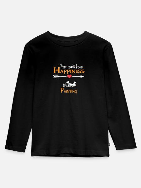 Malerei - Kinder Premium Bio Langarmshirt - Schwarz