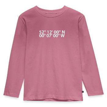 Cambridge Koordinaten - Kinder Premium Bio Langarmshirt - Mauve - Vorne - AI Model Kid Female (0cm)